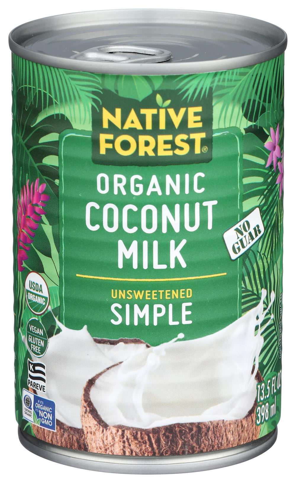 Native Forest coconut milk can on a shelf, ideal dairy-free ingredient for curries.