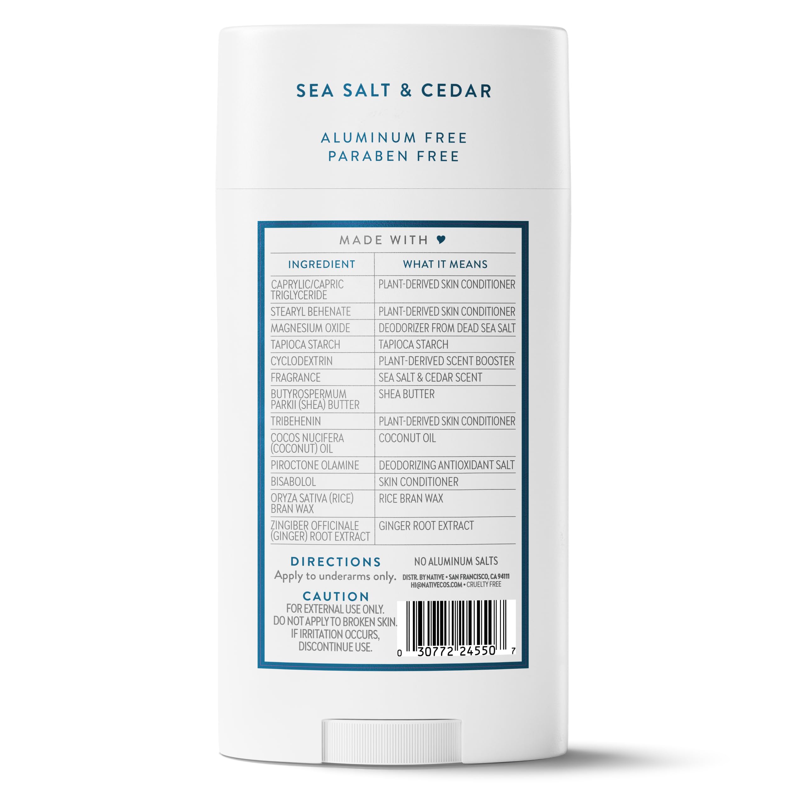 Native aluminum-free formula keeps you comfortable throughout the day.