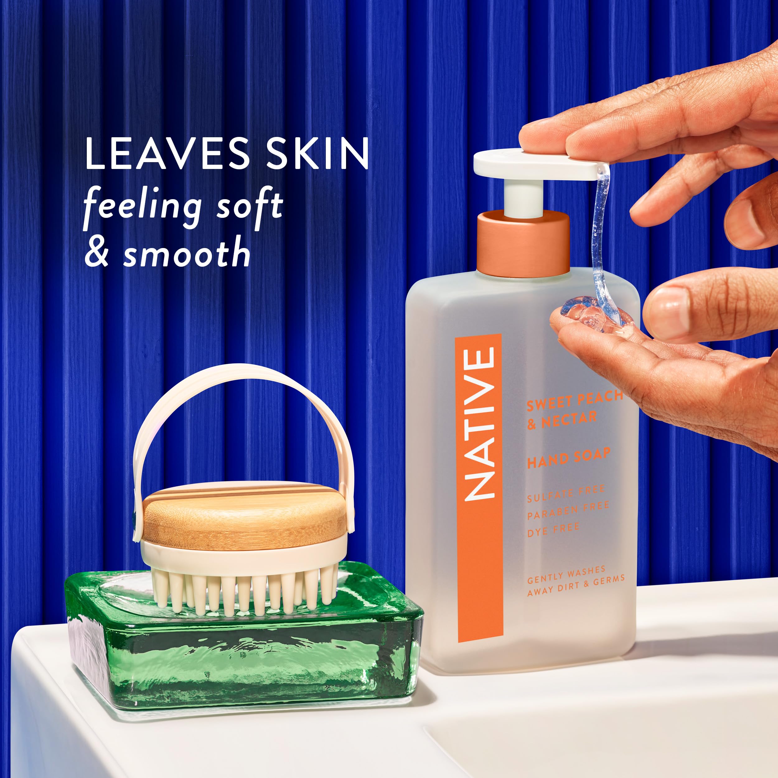 Dye-free packaging of Native hand soap.