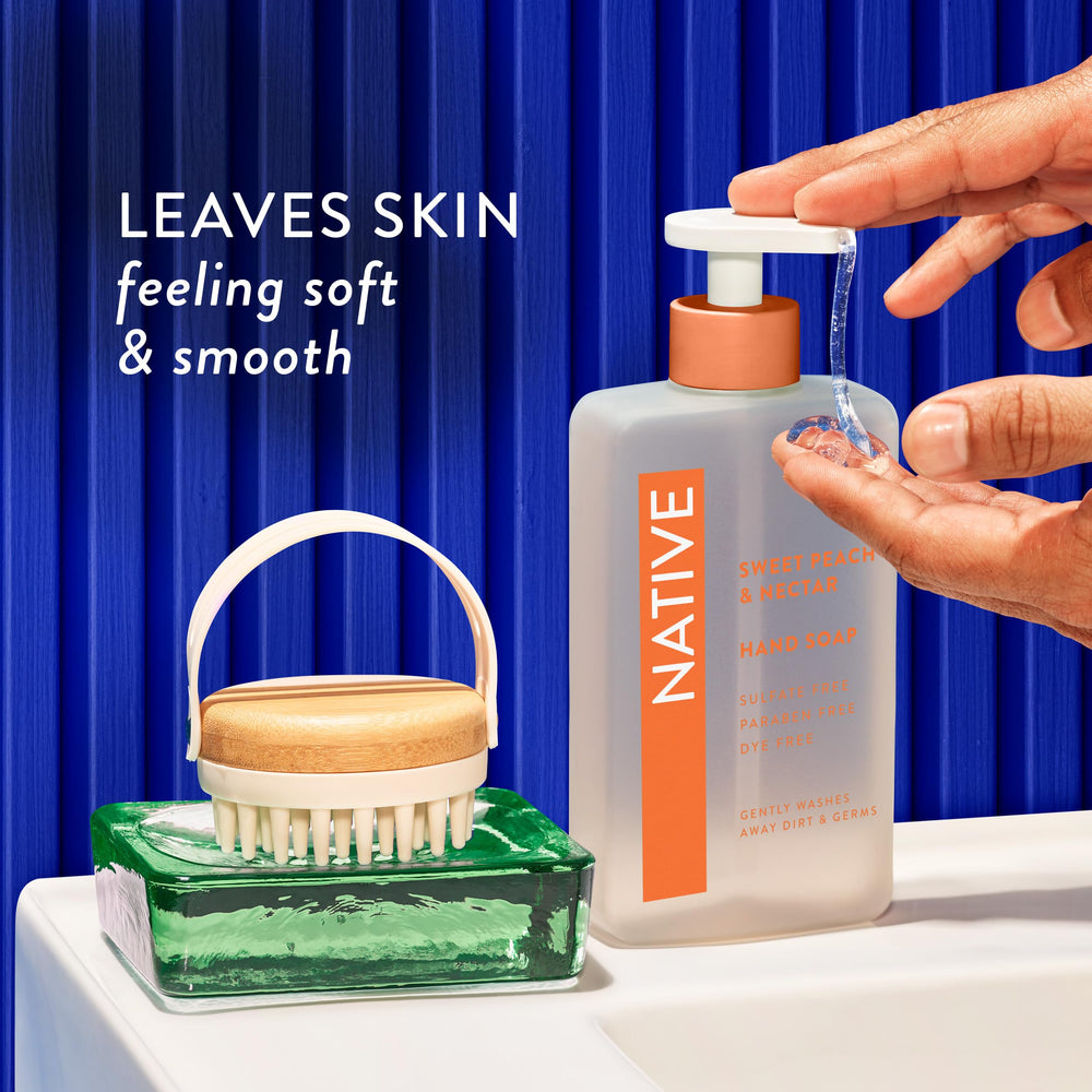 Dye-free packaging of Native hand soap.