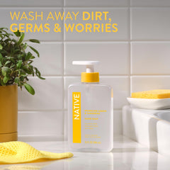 Native Liquid Hand Soap lather close-up reveals plant-based cleansing action