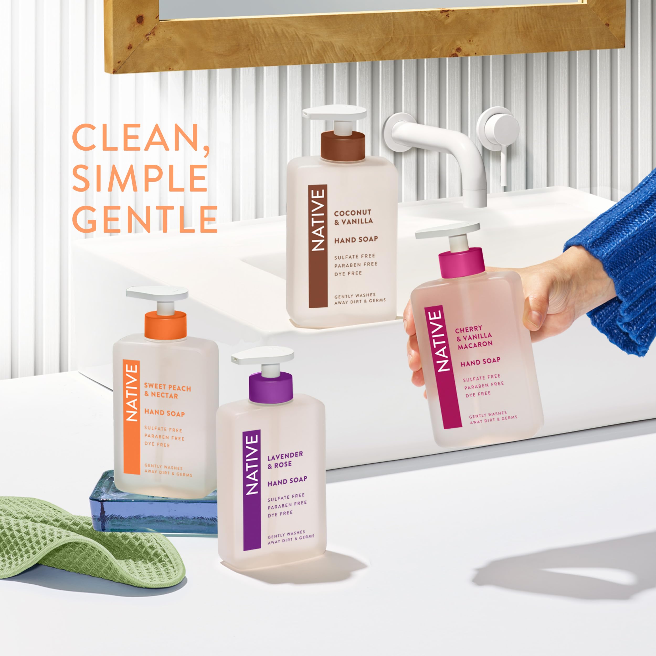 Paraben-free badge for Native hand soap's clean formula.