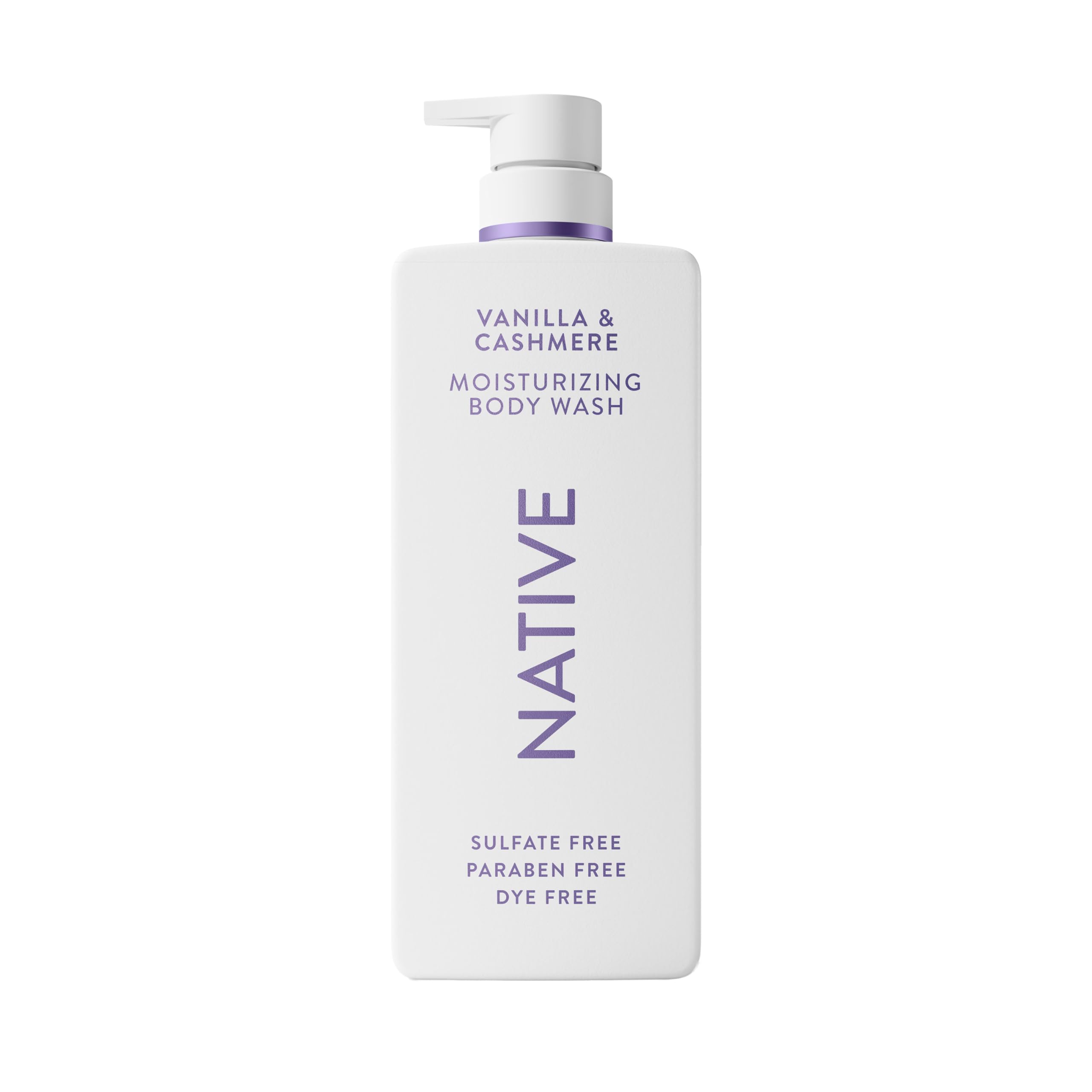 Native Moisturizing Body Wash bottle highlighting lasting hydration for dry skin.