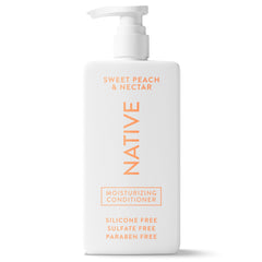Native Moisturizing Conditioner Sweet Peach & Nectar bottle front shows hydration for shiny hair
