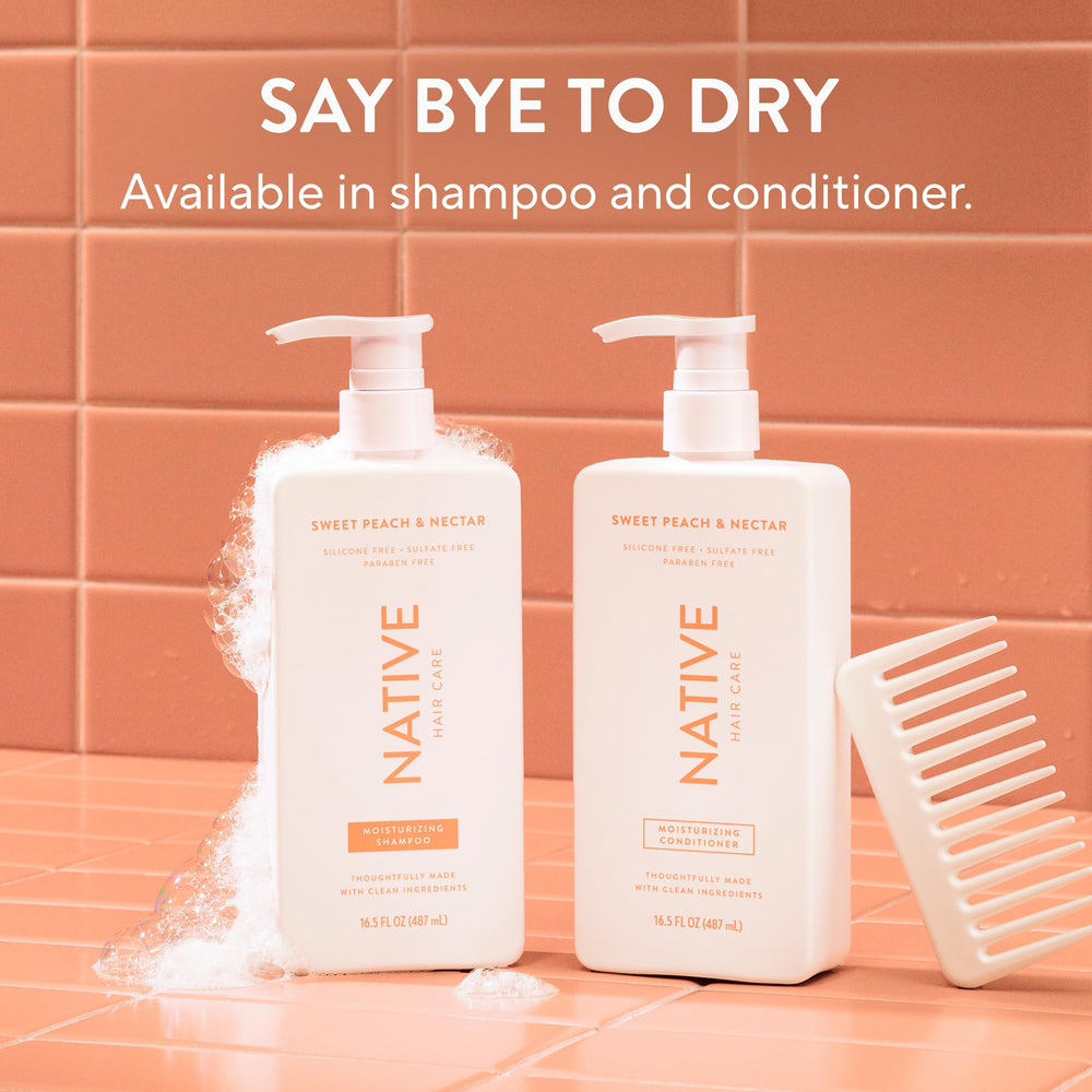 Daily-use shot of Native Moisturizing Conditioner in a bathroom