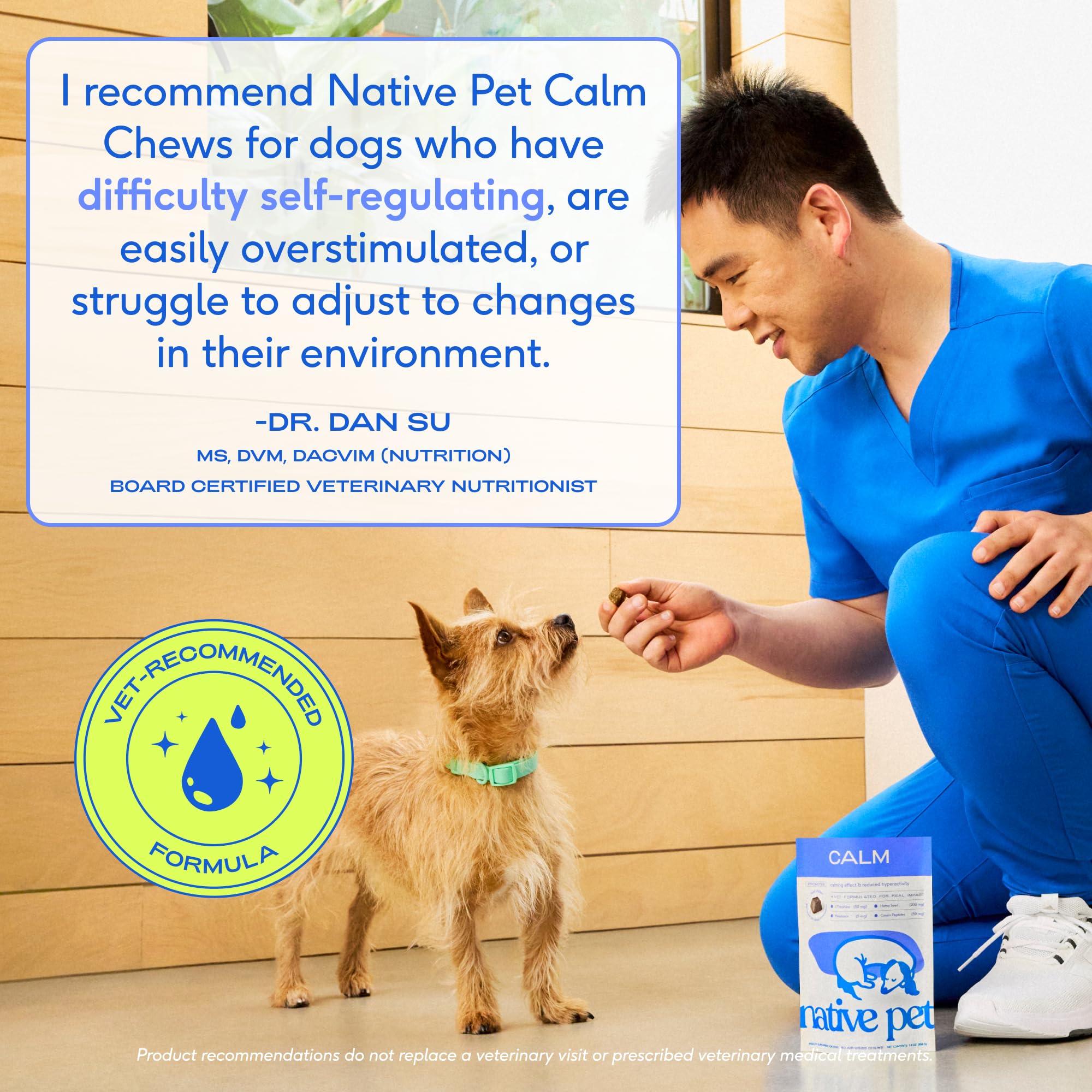Native Pet Calming Chews with real chicken and bone broth gelatin