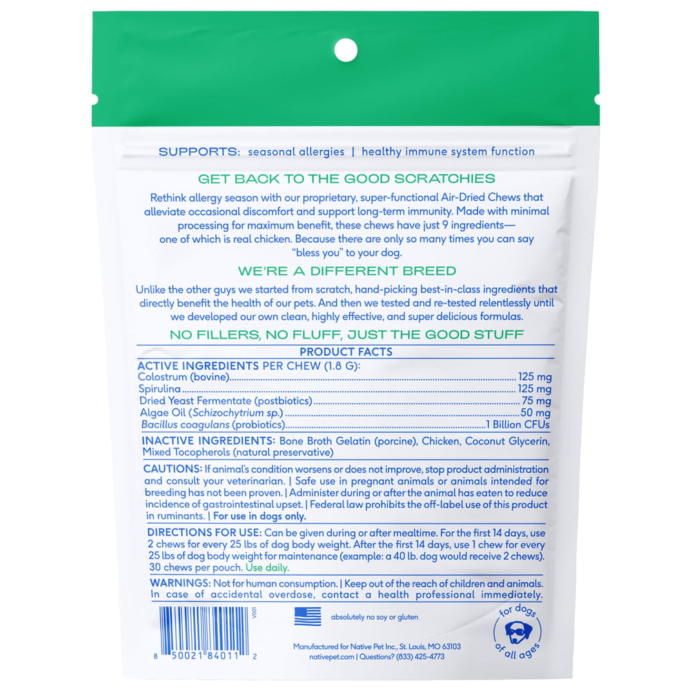 Native Pet Dog Allergy Chews sustainable packaging design