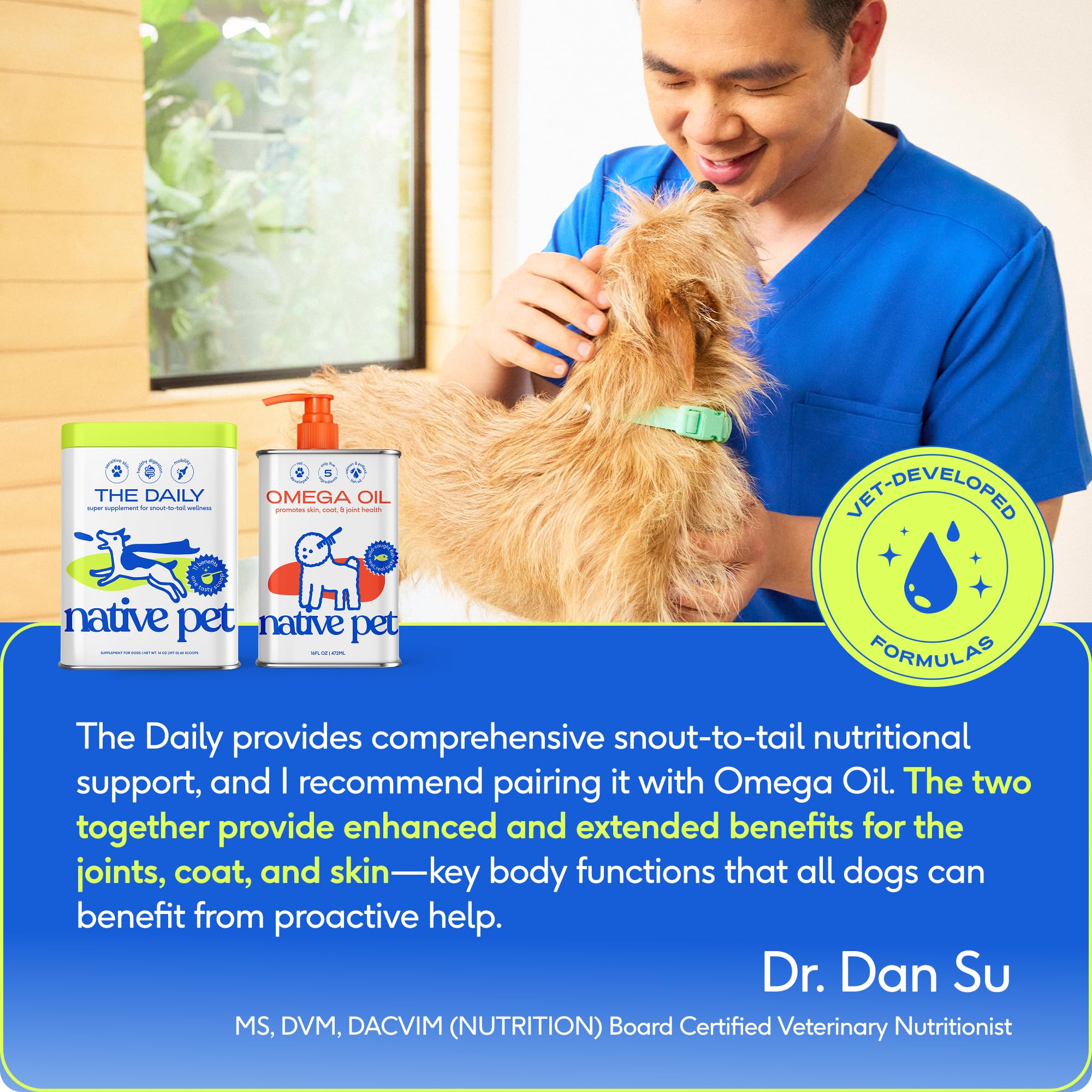 Native Pet immune-support vitamins promote daily wellness and resilience.