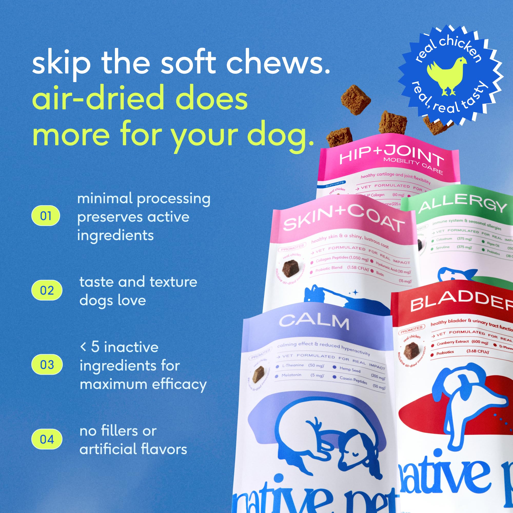 Native Pet Inflammatory Care daily-use header suggests convenient routine integration.