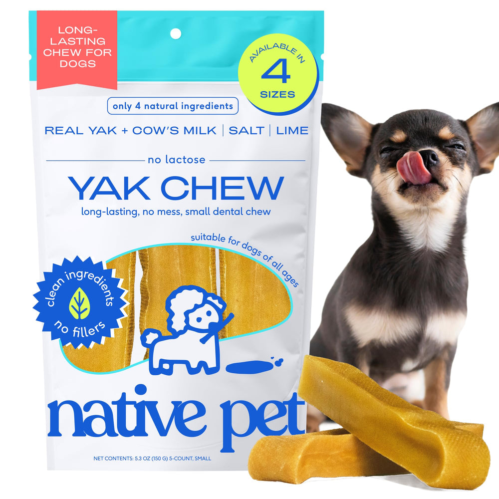 Native Pet Yak Cheese Himalayan dog chews pack-5 for small breeds; long lasting enrichment.