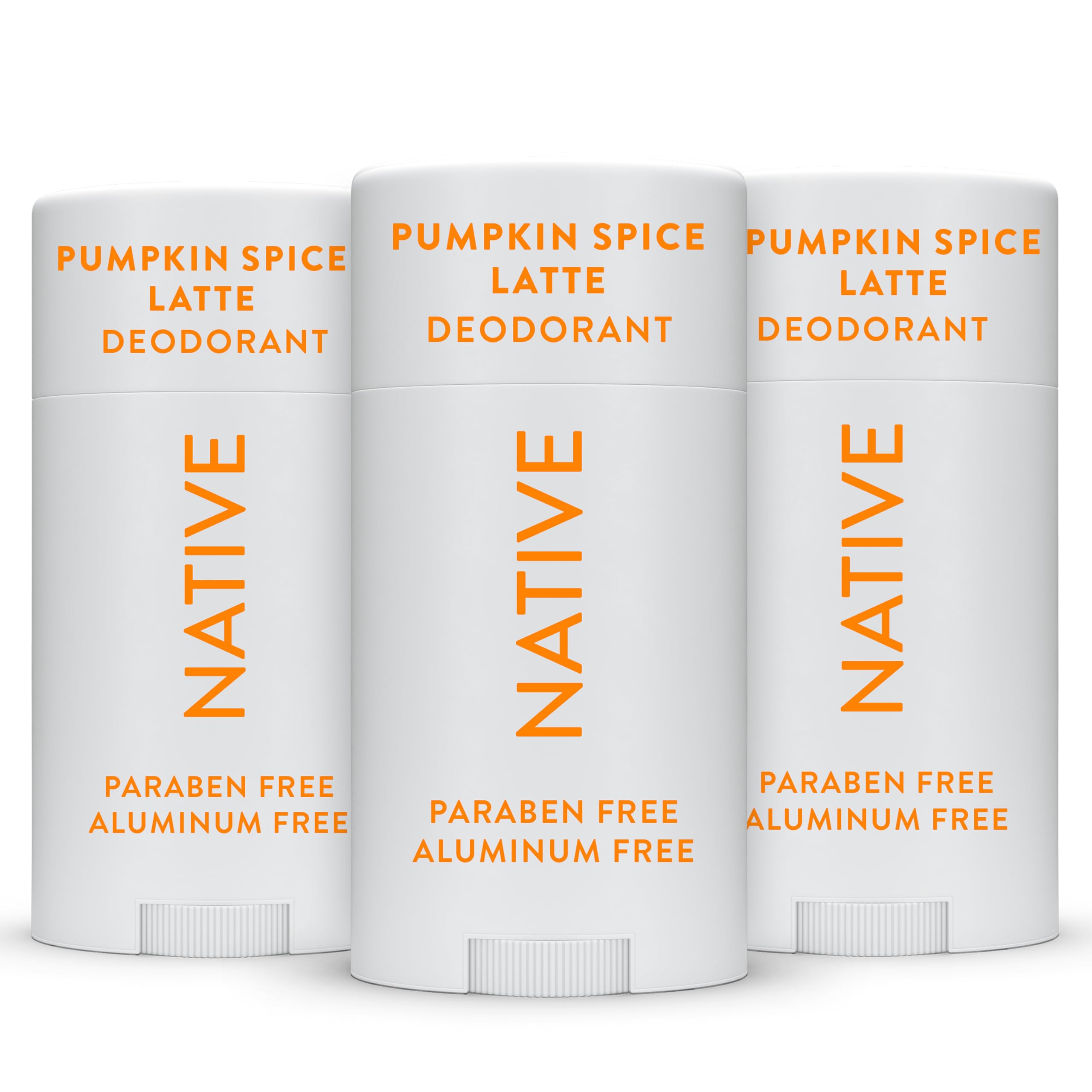Native Pumpkin Spice deodorant bottle offers long-lasting freshness with a cozy fall scent.
