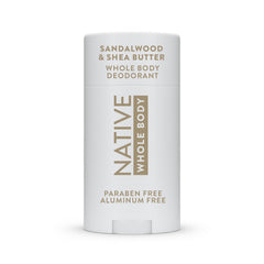 Native sandalwood and shea butter deodorant bottle with aluminum-free formula for odor protection
