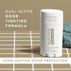 Native packaging highlights clean ingredients and 72-hour odor protection