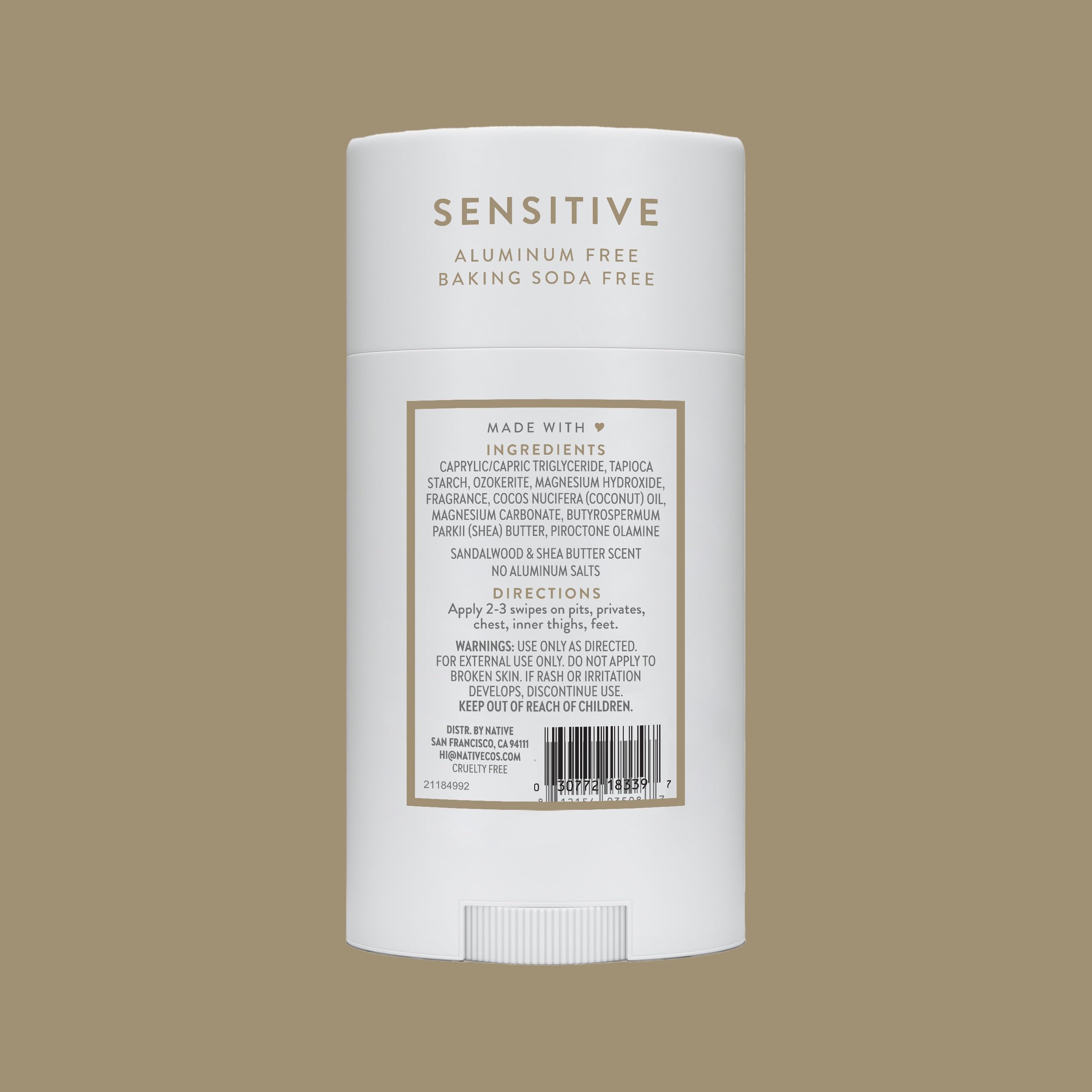 Native deodorant applied to chest or feet for all-day freshness