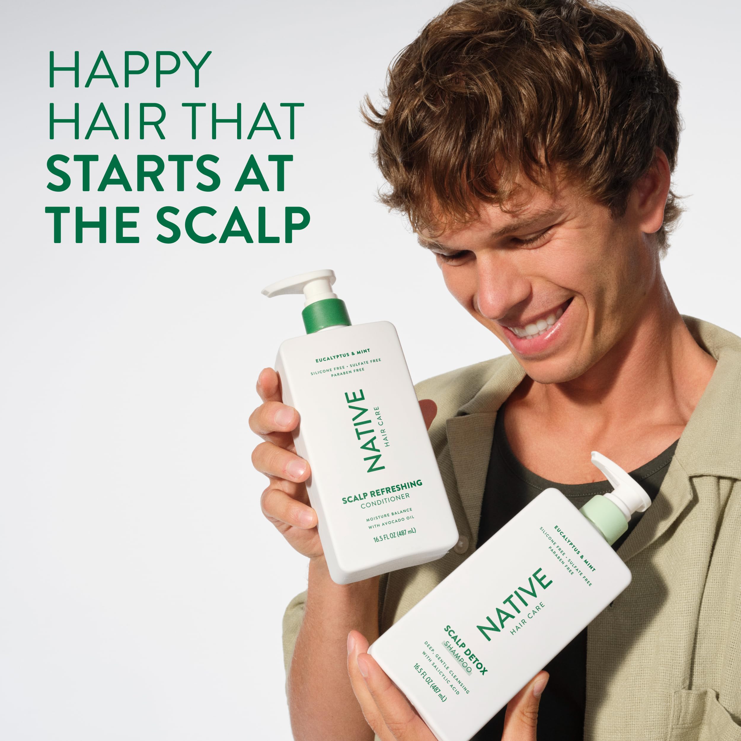 Native Scalp Detox Conditioner label close-up shows free from harsh additives
