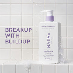 Label close-up shows sulfate-free formula and 11 clean ingredients
