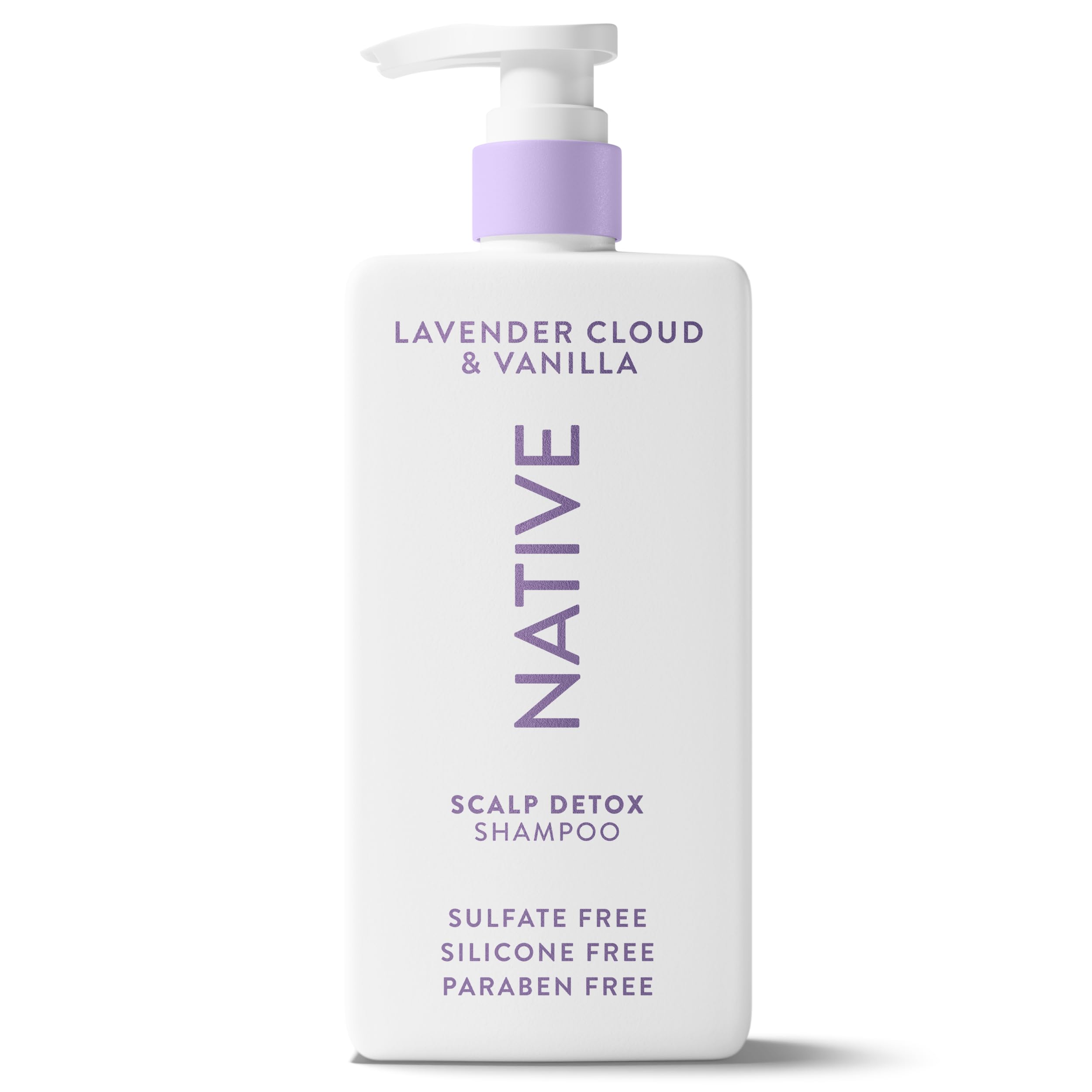 Native Scalp Detox Shampoo bottle with Lavender Cloud and Vanilla for calming cleansing