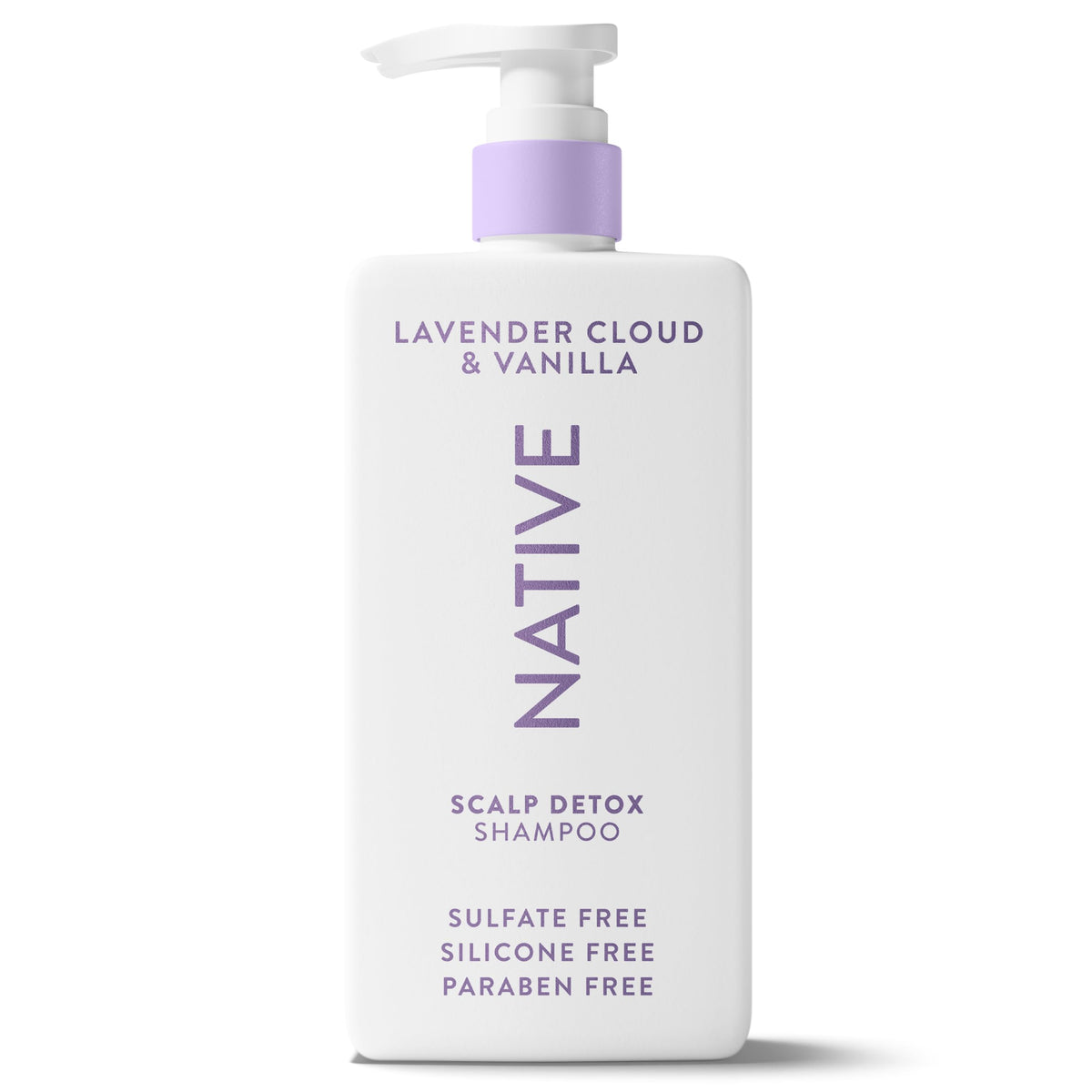 Native Scalp Detox Shampoo bottle with Lavender Cloud and Vanilla for calming cleansing