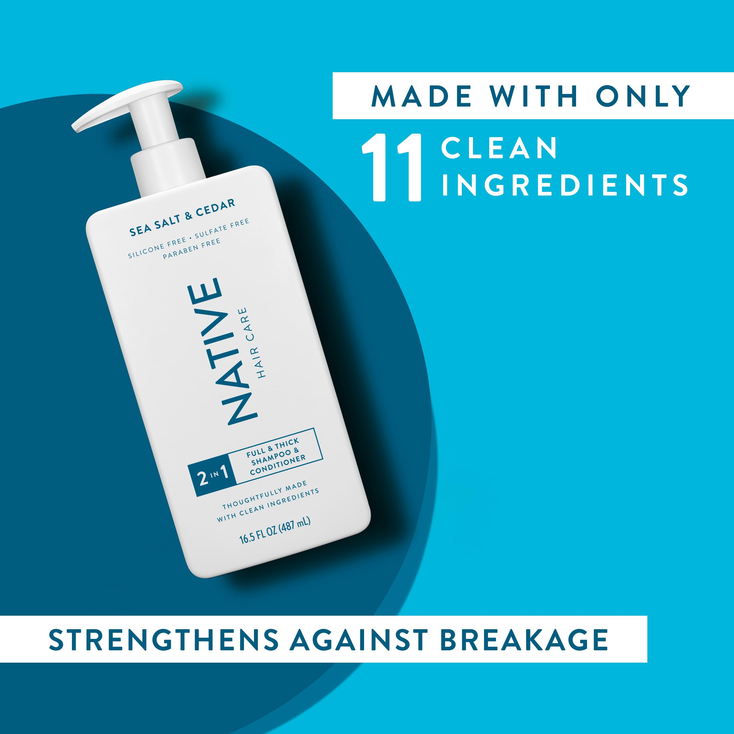 Native Sea Salt & Cedar 2N1 foam demonstrates thorough rinse without heavy residue.