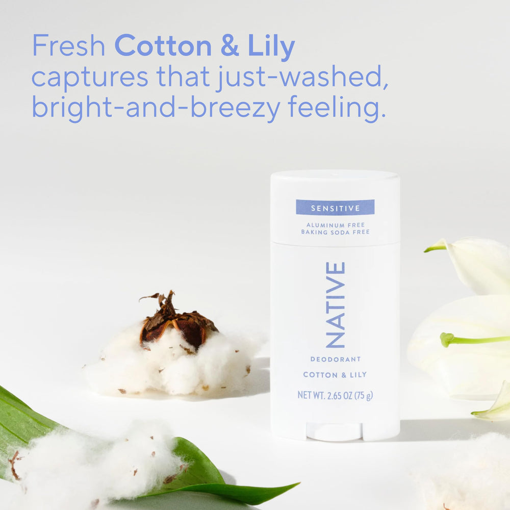 Native Sensitive Deodorant application shot, smooth glide for everyday freshness.