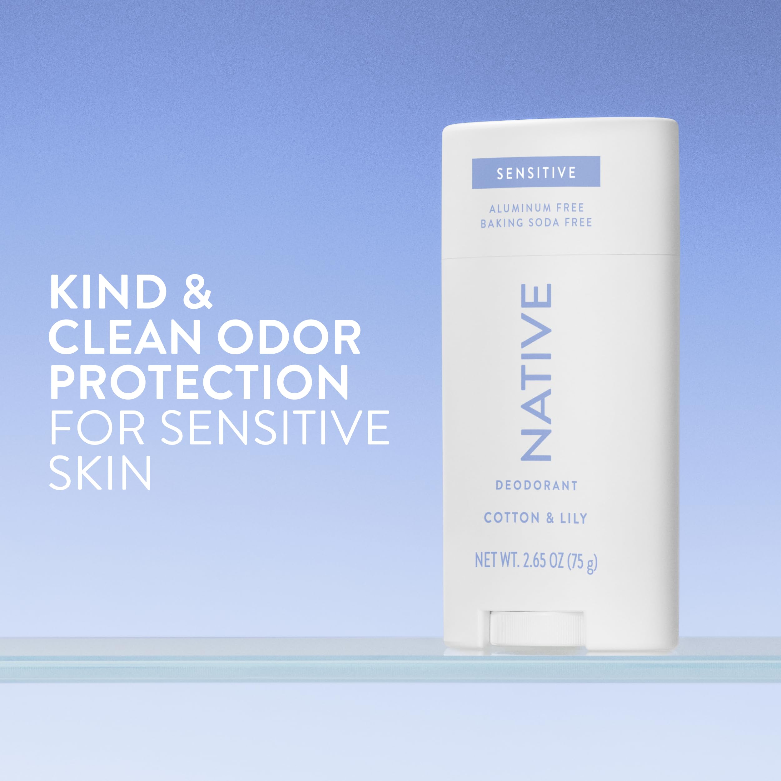 Native Sensitive Deodorant cap closeup, showcasing aluminum-free protection.