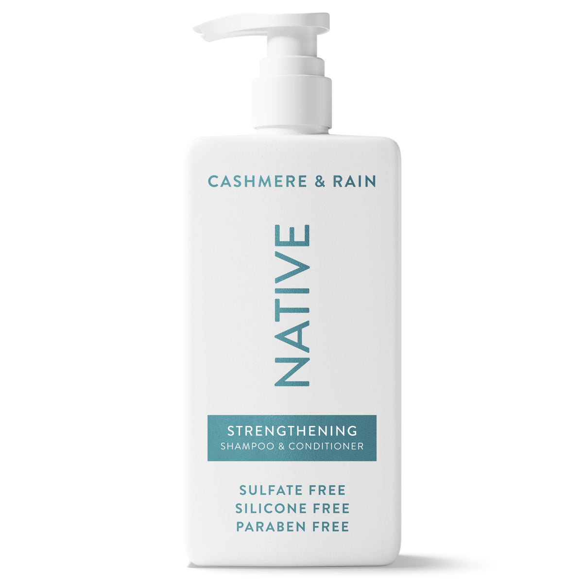 Native Strengthening 2-in-1 bottle on display, promoting gentle cleansing and stronger strands
