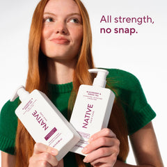 Native Strengthening Shampoo green tea scent notes refresh the shower experience