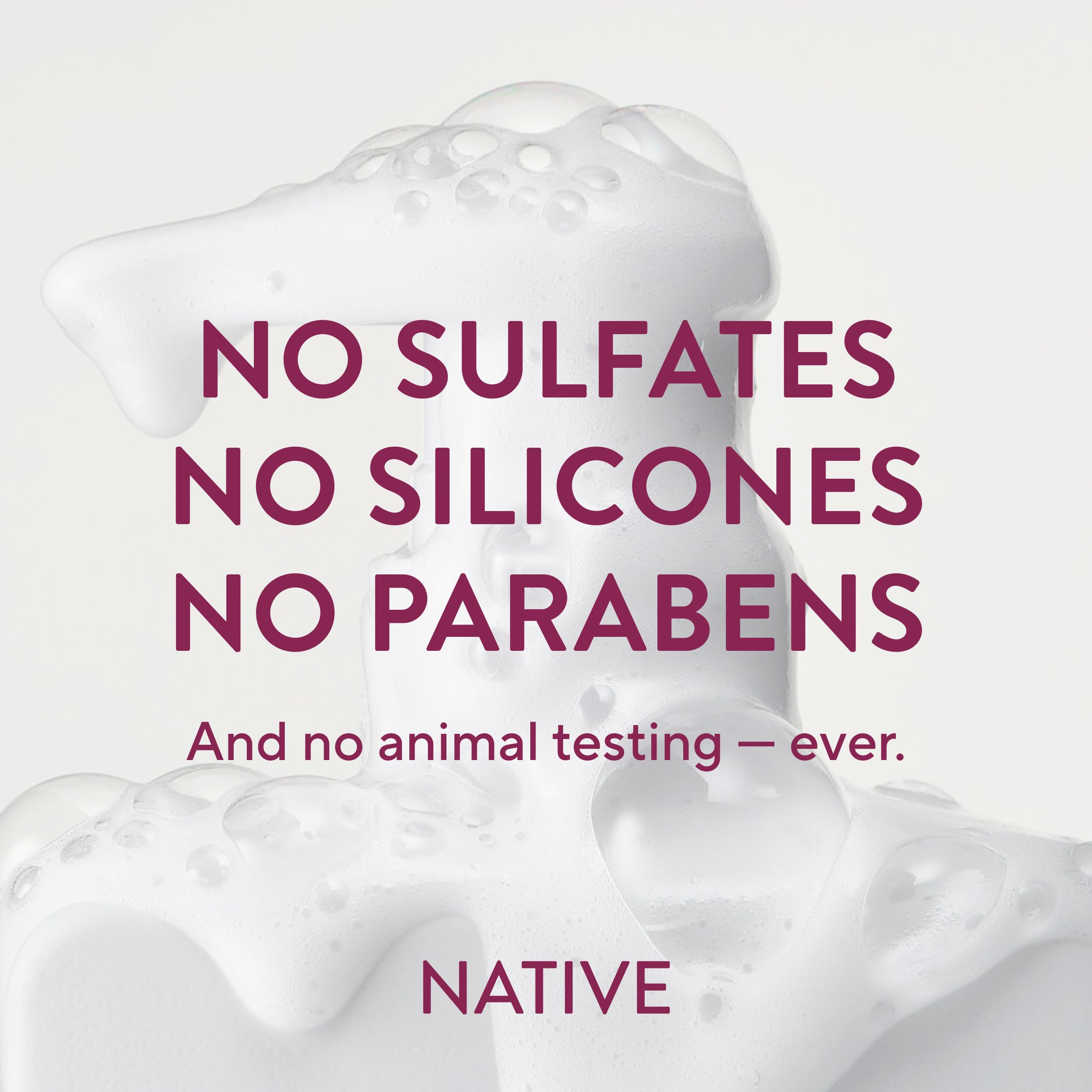 Native Strengthening Shampoo vegan cruelty-free symbols on packaging
