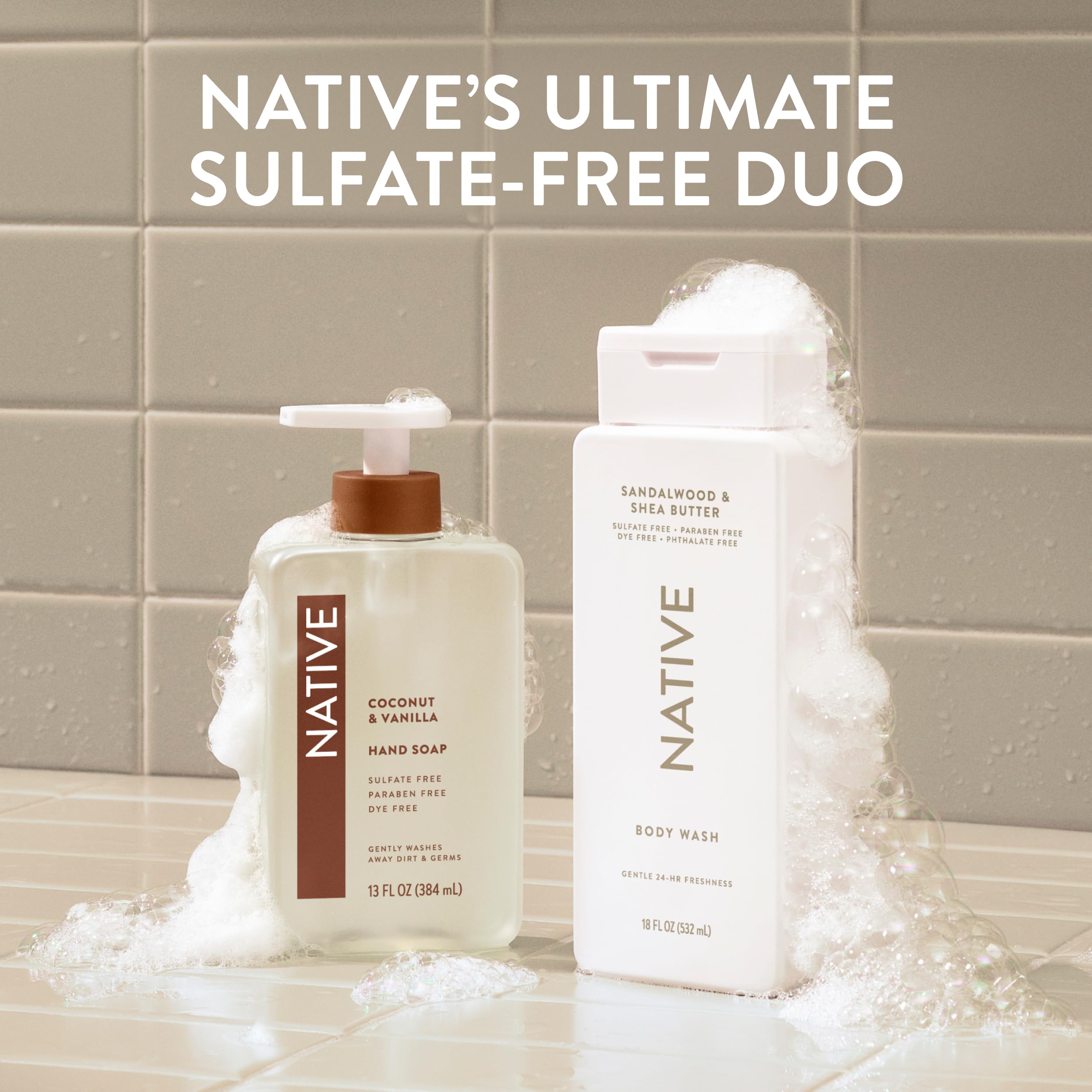 Native Sulfate-Free Body Wash skin-soft foam after cleansing