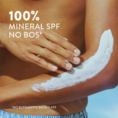 Native Sunscreen Lotion bottle side view emphasizes 100% mineral SPF protection.