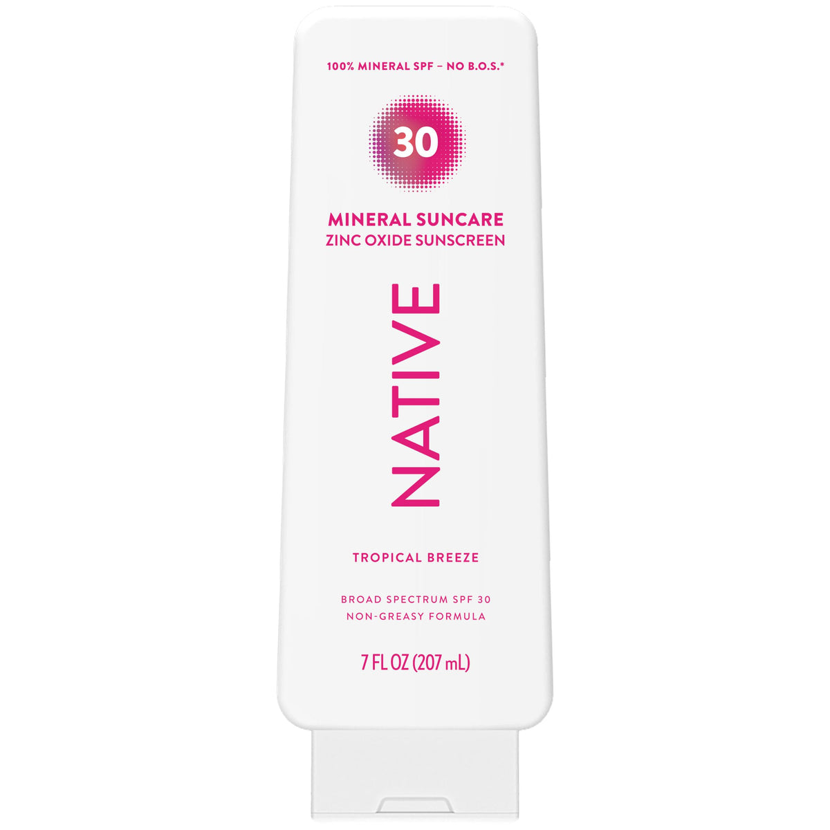 Native Sunscreen Lotion Tropical Breeze front view showing mineral SPF 30 protection for everyday use