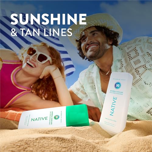 Native Sunscreen Lotion soft floral notes on packaging.