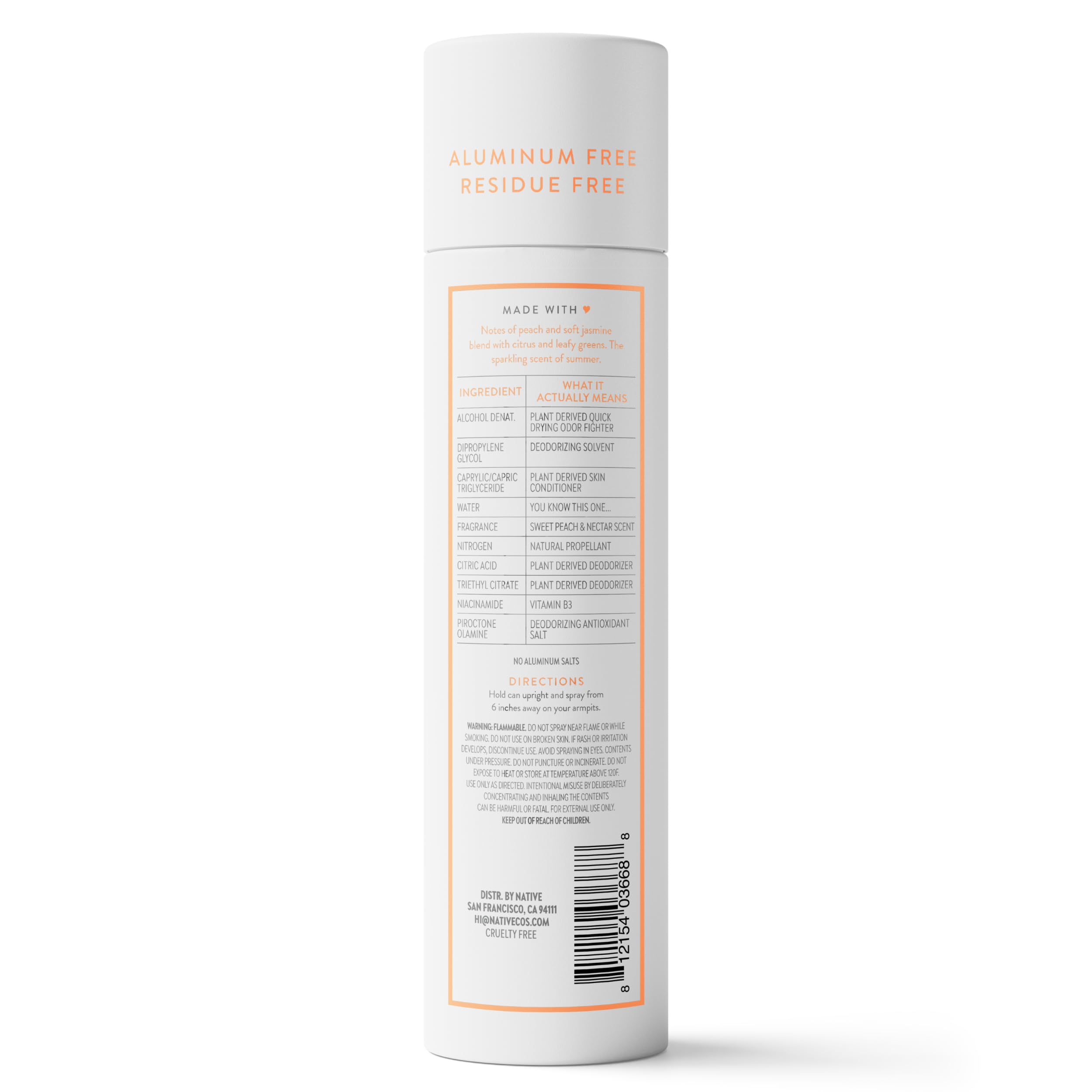 Native Sweet Peach & Nectar travel-size packaging, 3.5 oz for on-the-go use.