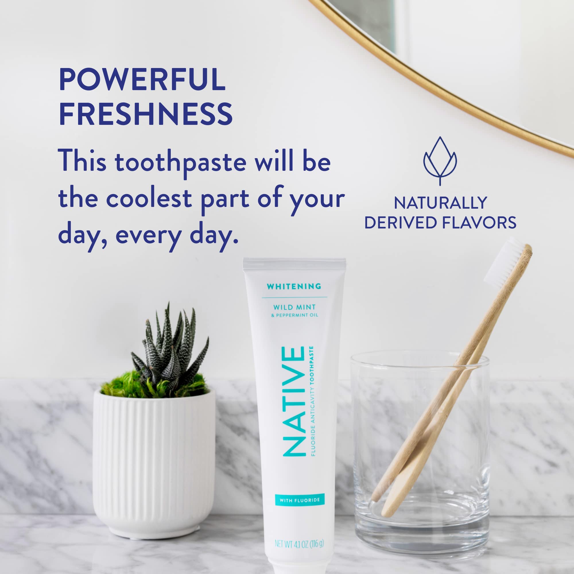 Native toothpaste promotes fresh breath with plant-derived sweeteners.