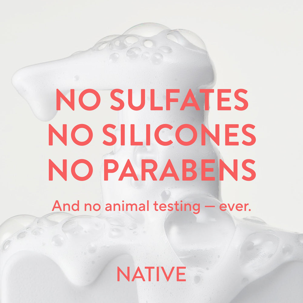 Scent notes of vanilla and berry in Native Volumizing Shampoo feel refreshing