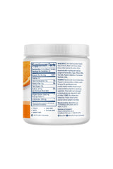 Baobab powder dissolving in water with citrus flavor display.