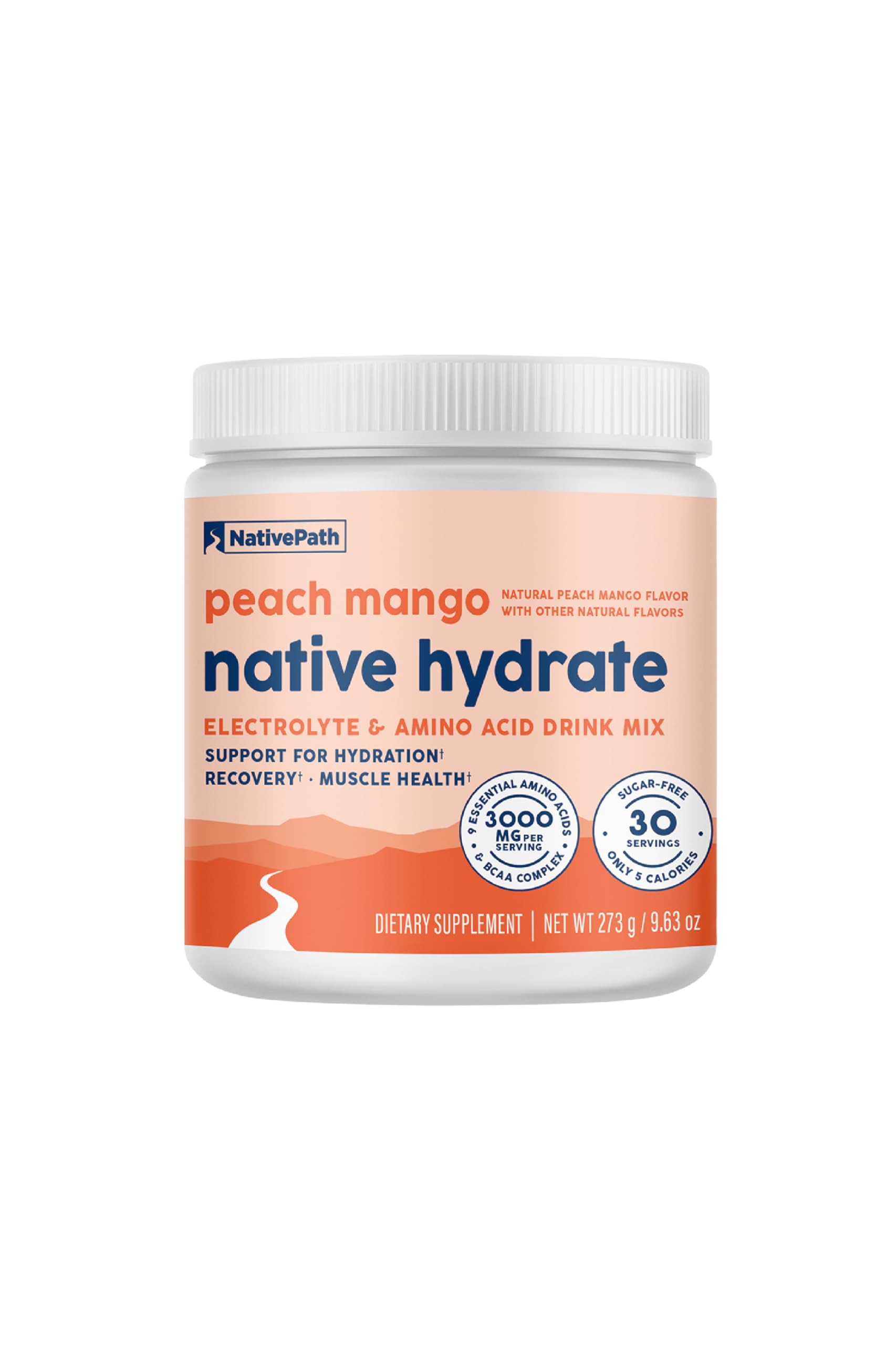 NativePath Hydrate bottle pour for quick on-the-go hydration.
