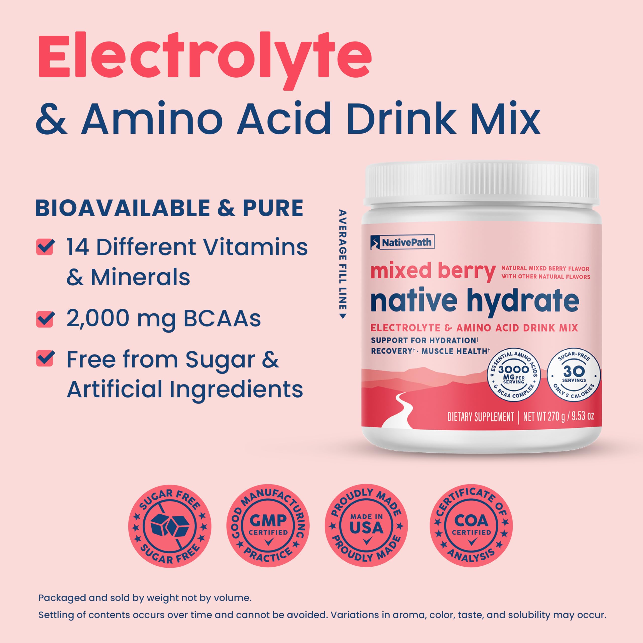 NativePath Native Hydrate berry powder swirl illustrating vibrant taste