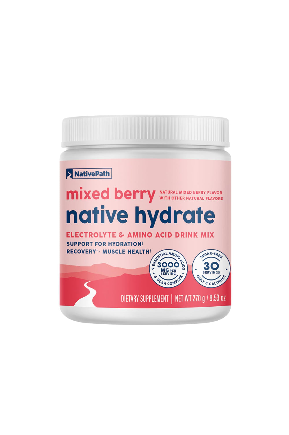 NativePath Native Hydrate bottle pour showing easy hydration during workouts