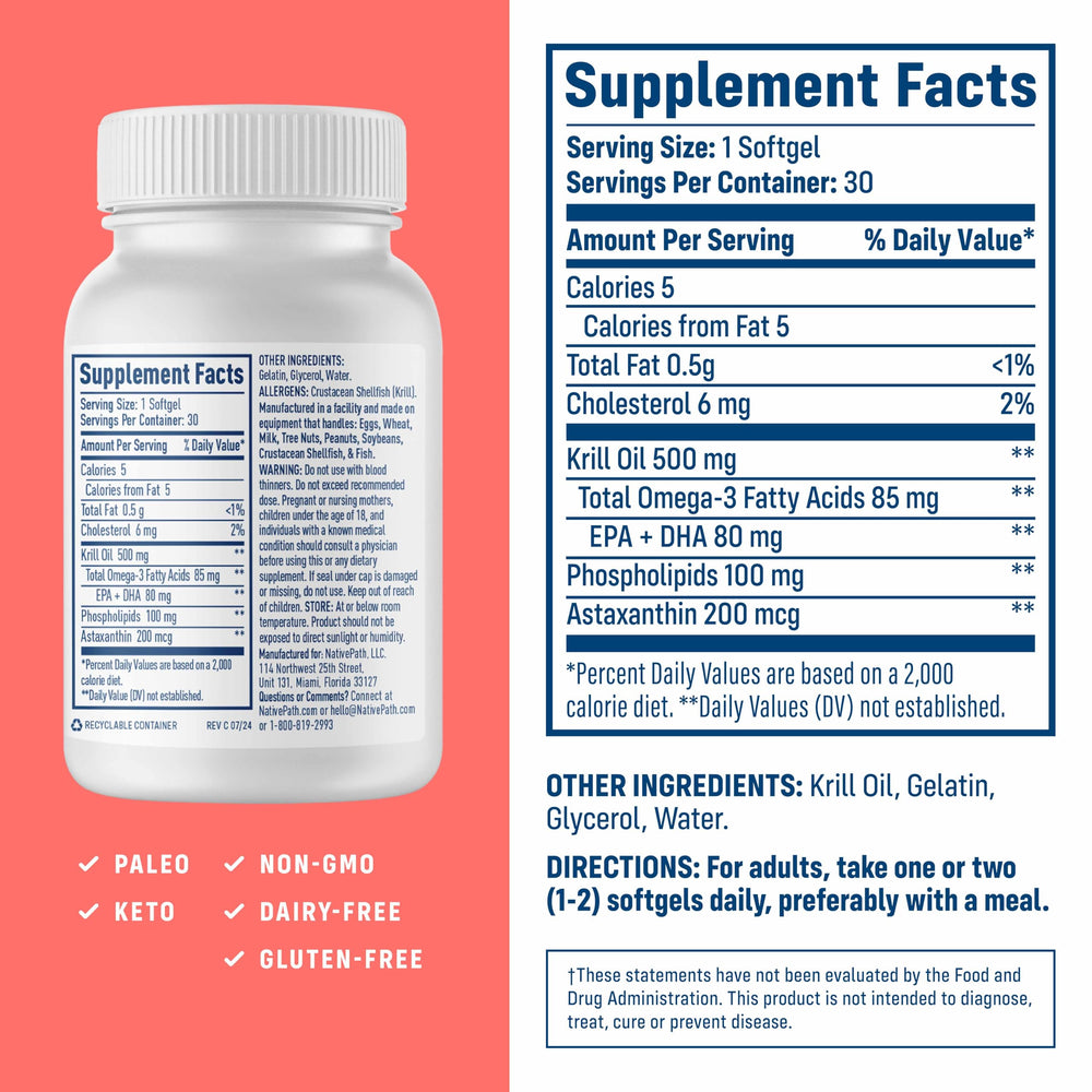 NativePath softgels closeup highlighting easy-to-swallow capsules with no fishy aftertaste