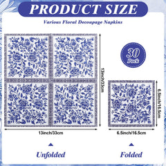 NatNarr blue white floral napkins collection close up for design inspiration