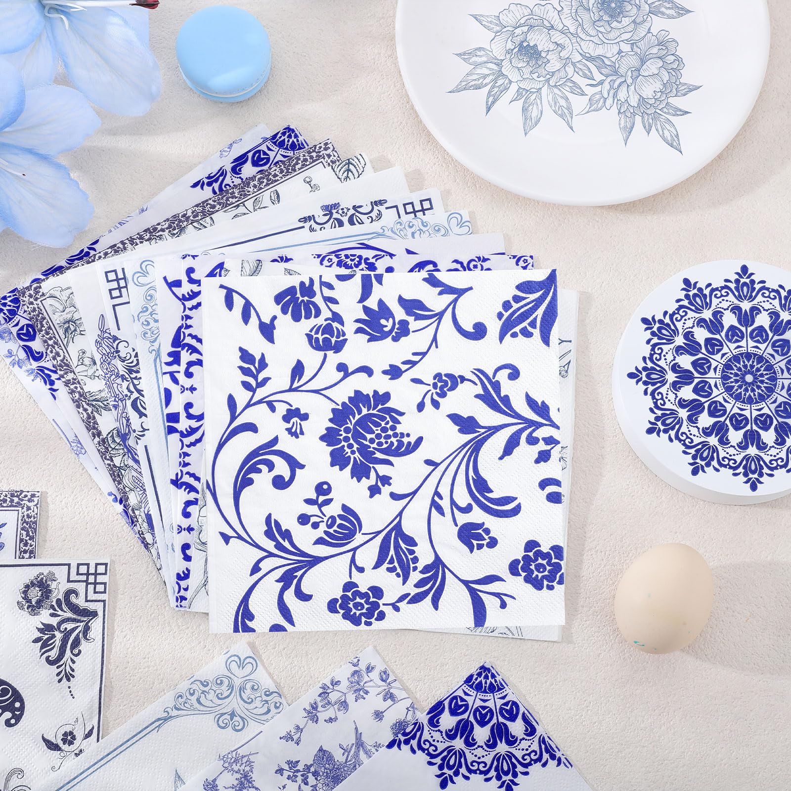 NatNarr napkins stack shows thickness for durable decoupage projects