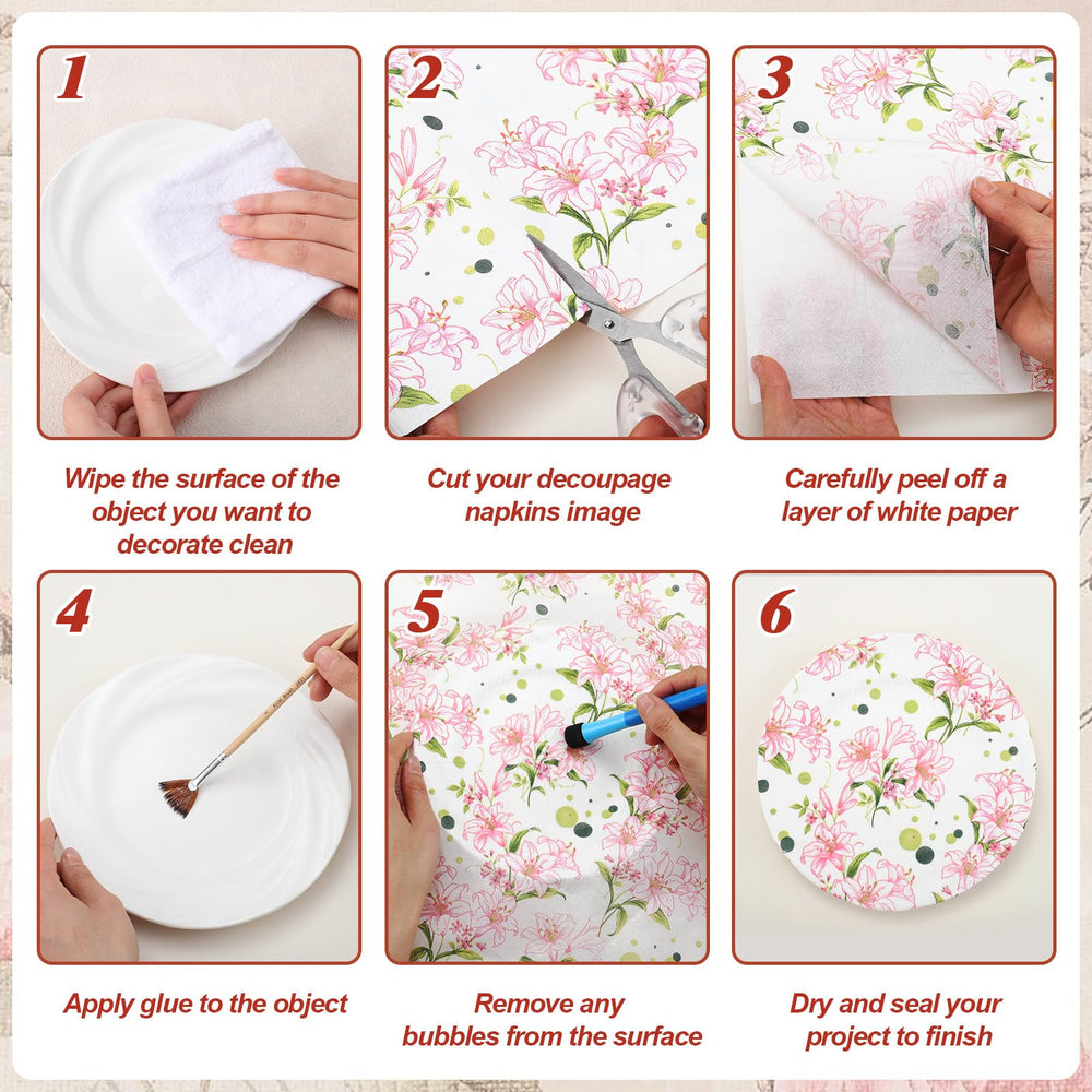 NatNarr floral decor napkins for scrapbooks and mixed-media projects