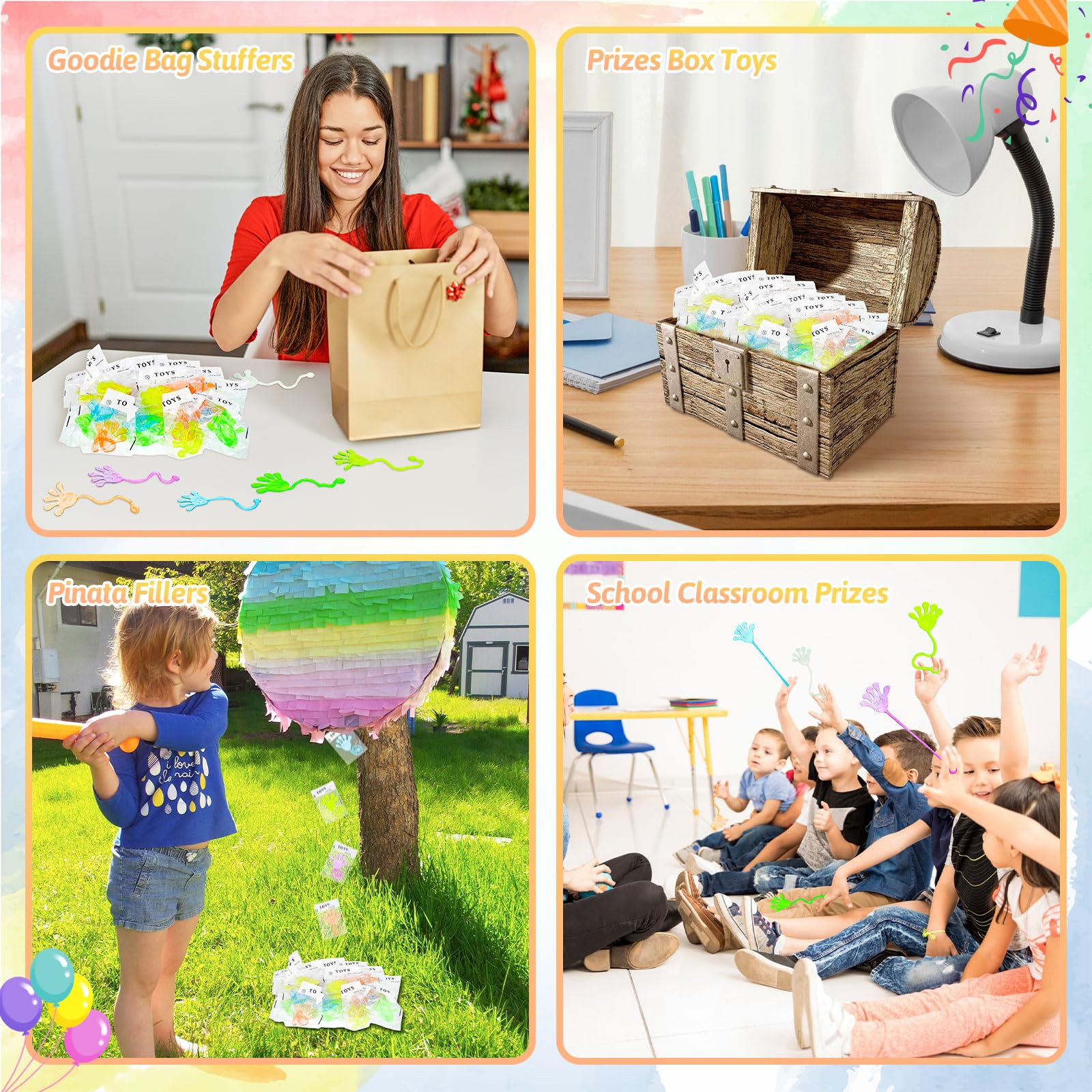 NatNarr Glow Sticky Hands ideal classroom prizes and treasure box toys