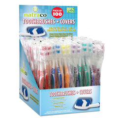 Natraco bulk toothbrush pack with colorful variety for easy guest differentiation.