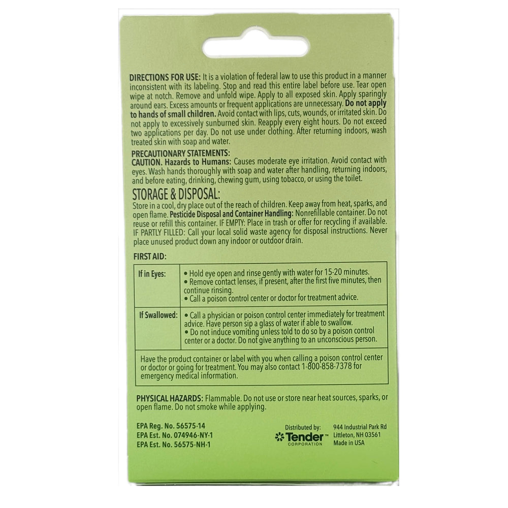 Natrapel Tick Wipes easy, one-step application on exposed skin