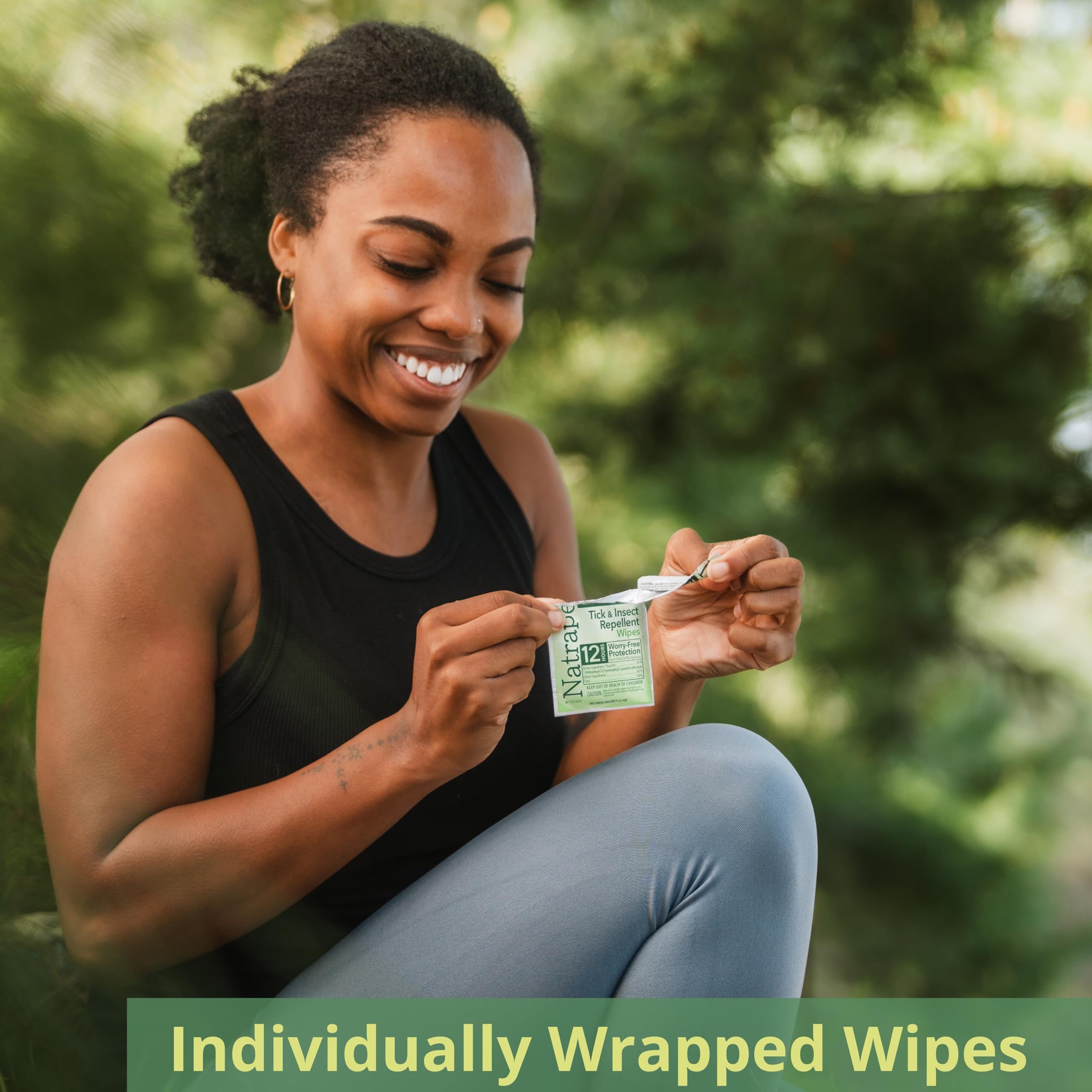 Natrapel Tick Wipes non-greasy application on skin
