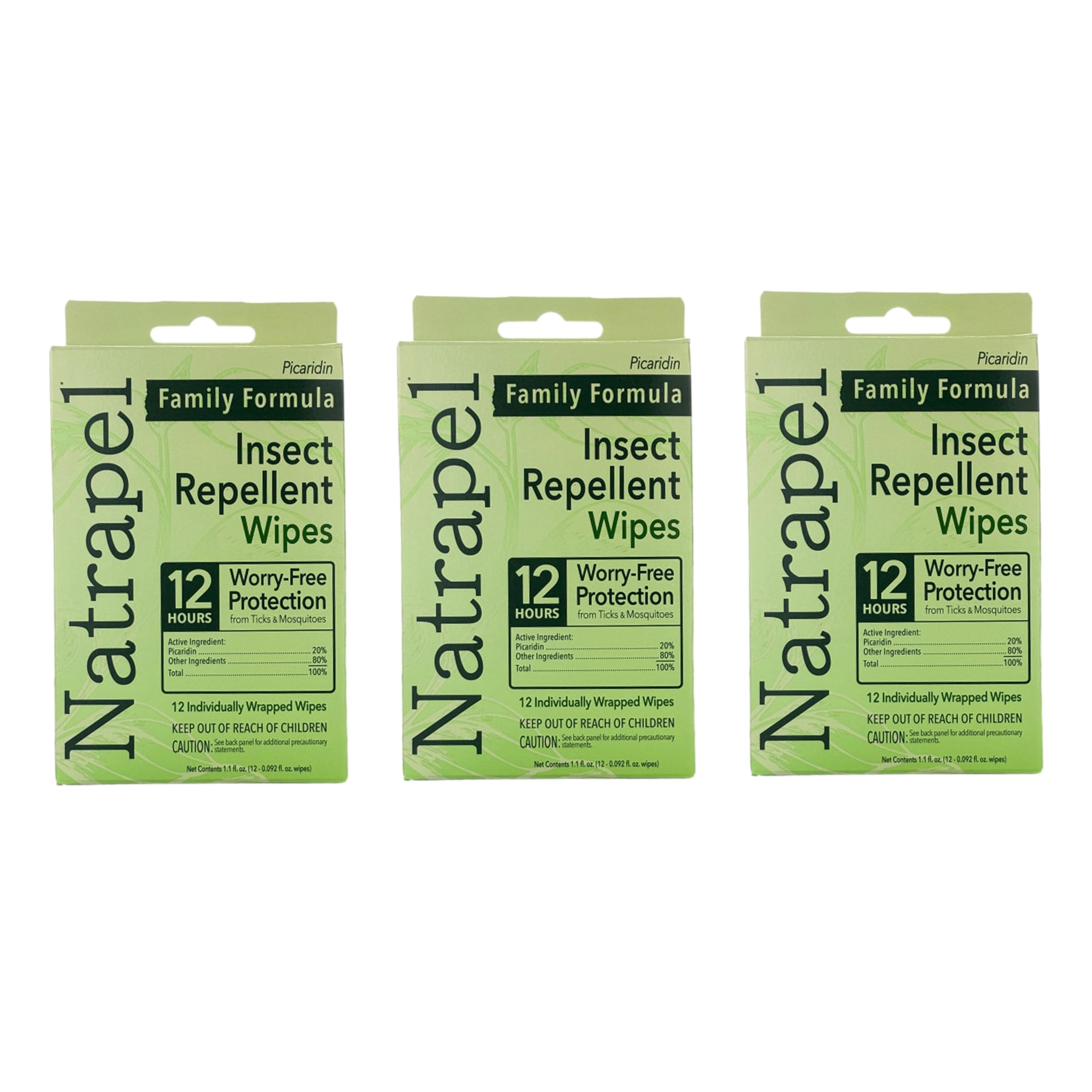 Natrapel Tick & Insect Wipes pack shot showing ready-to-use family protection