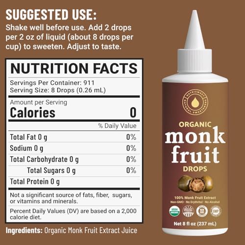 NatriSweet monk fruit liquid bottle close-up showing pure extract and clean label.