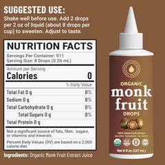 NatriSweet monk fruit liquid bottle close-up showing pure extract and clean label.
